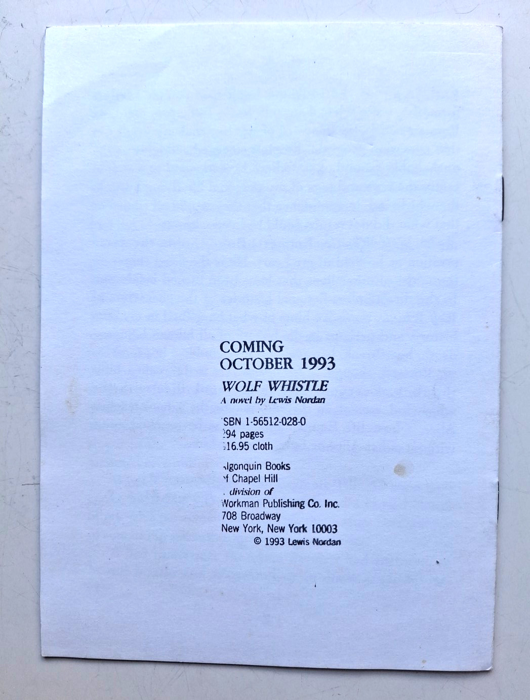2 by Lewis Norden: Promotional Booklet (Signed) + Lightning Song ARC (Unsigned)