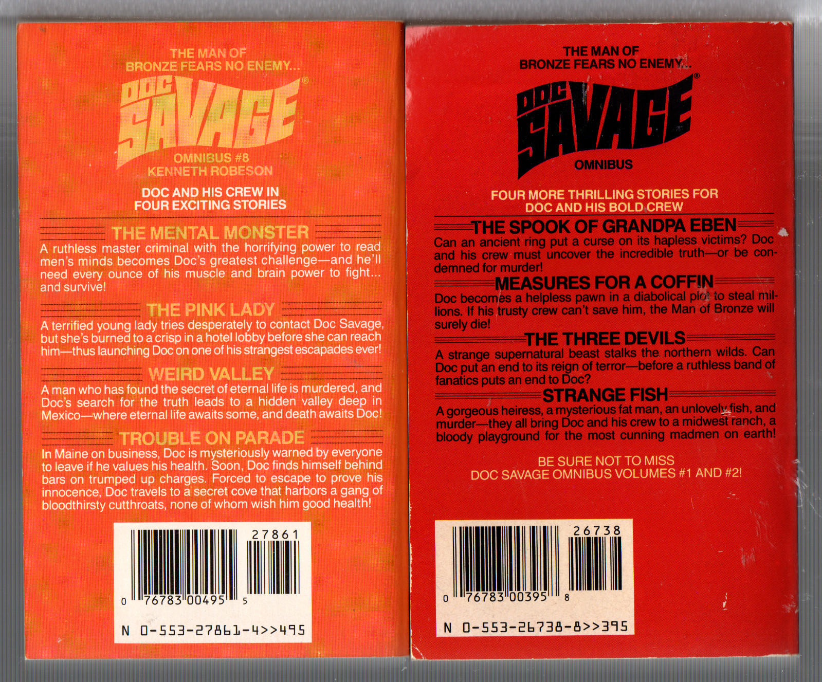 Doc Savage Omnibuss Book Lot of 9 Books #1, 2, 3, 8, 9, 10, 11, 12, & 13