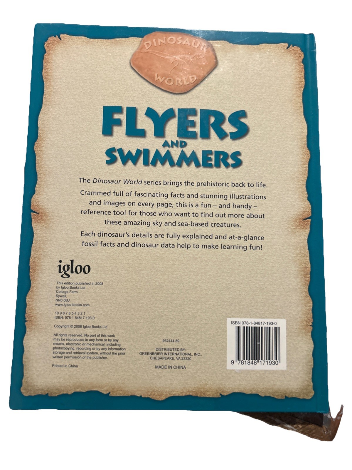 Dinosaur World: Flyers and Swimmers (Encyclopedias 32), , Used; Very Good Book
