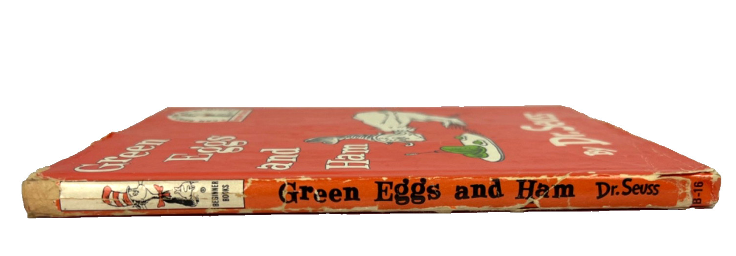 GREEN EGGS AND HAM Dr. Seuss Hardcover Book/Jacket 1960 First Edition 62 Pages