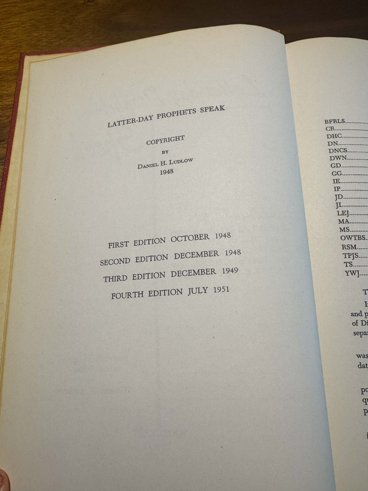 Latter-Day Prophets Speak – Hardcover By Daniel H Ludlow – 1951