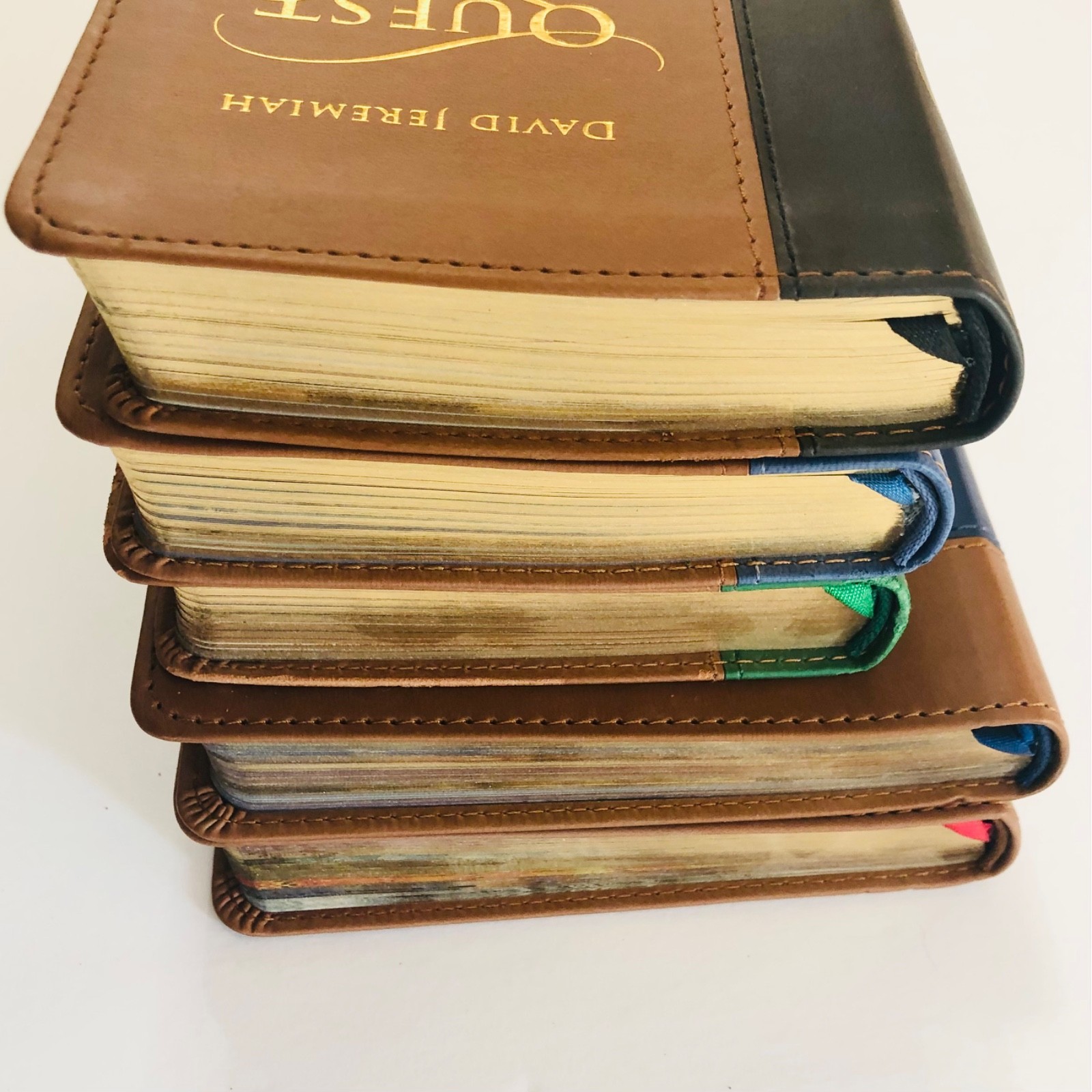 5 David Jeremiah faux Leather Devotional Books 2012 – 2016 Quest, Destiny, Hope