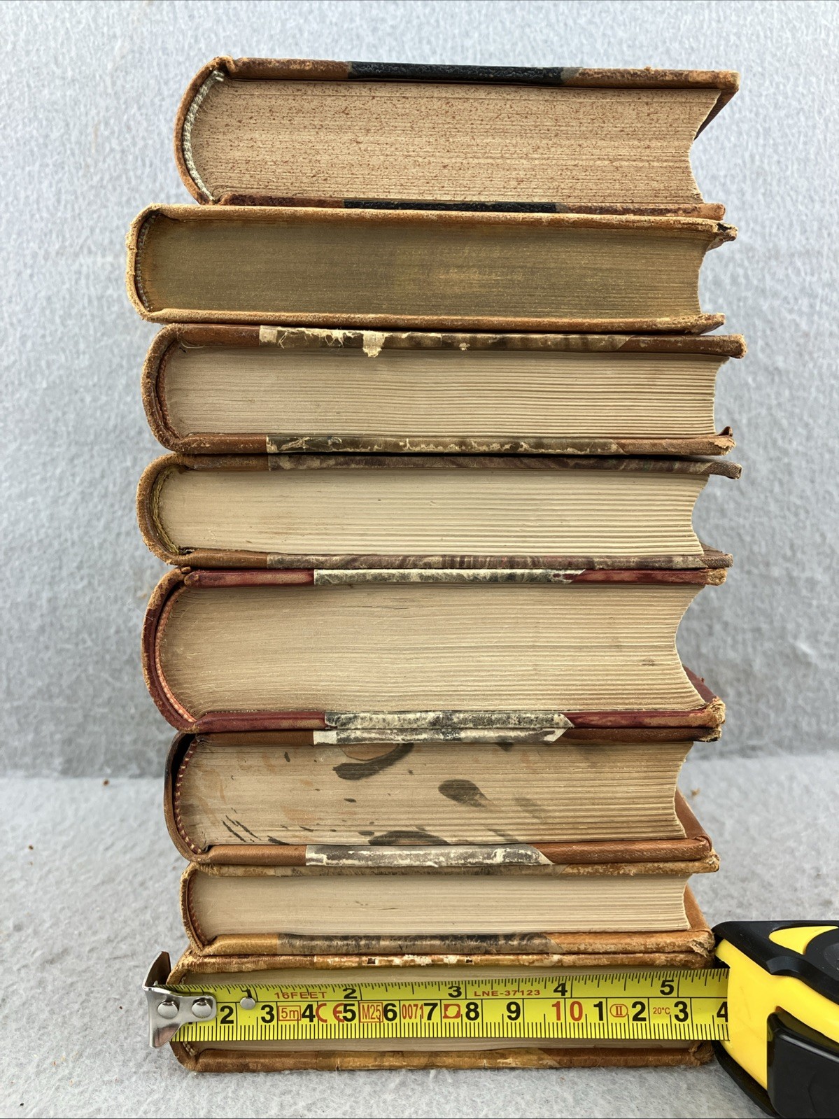 Leather Books Decor Mixed Languages Lot Of 8 Decorative Interior Design Vintage
