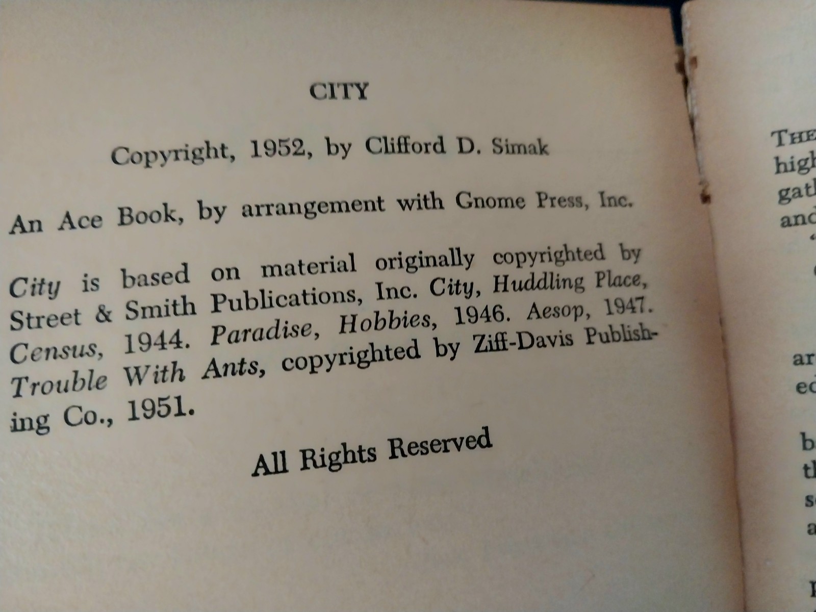 Clifford D. Simak – City – Ace Books First Printing 1958 D-283