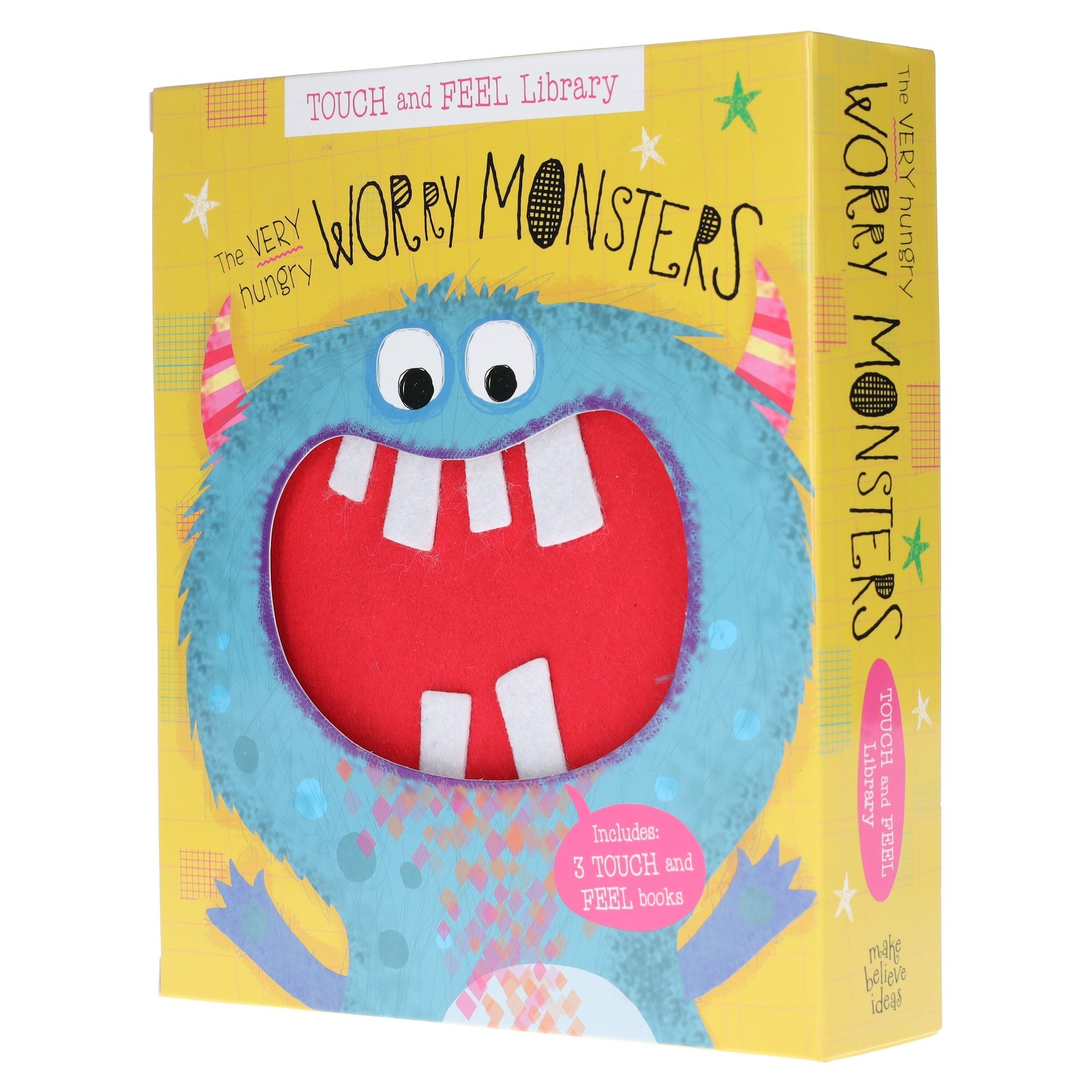 Very Hungry Worry Monsters Touch & Feel Library 3 Books Set – By Rosie Greening