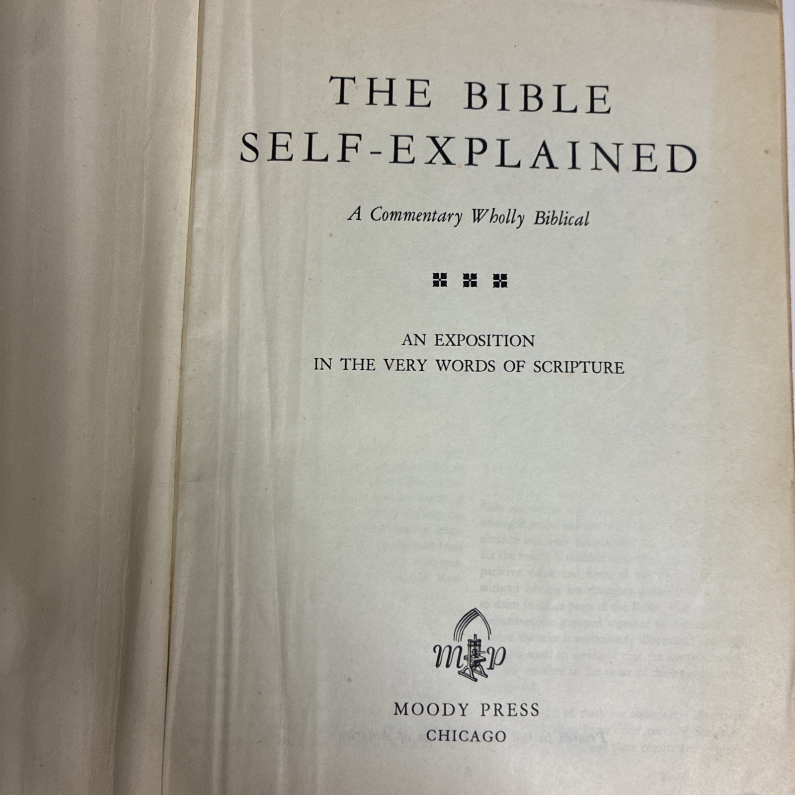 The Bible Self Explained By Moody Press Vintage RARE Circa 1959