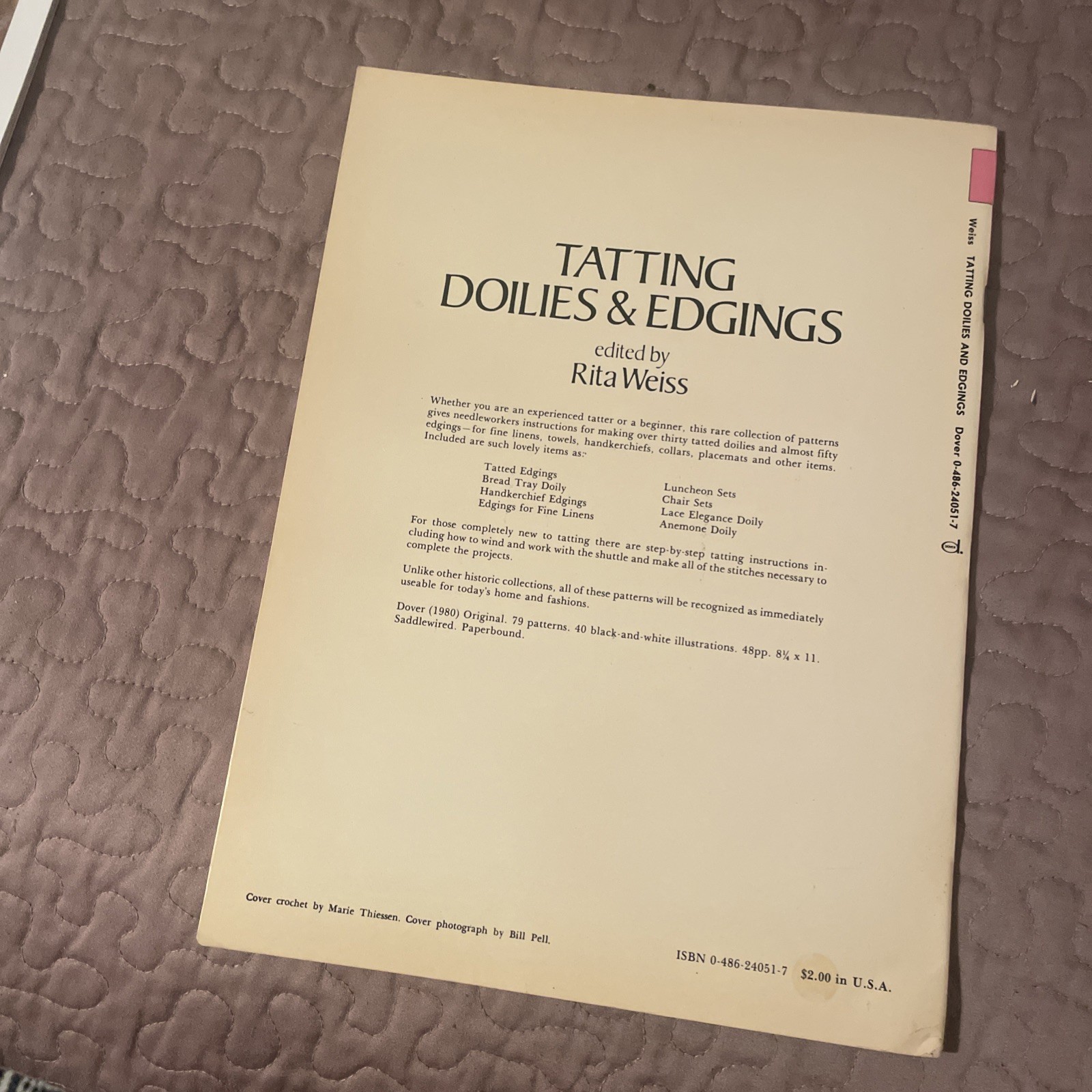 Rita Weiss Tatting Doilies & Edgings Thread Weaving Lace Yarn Work