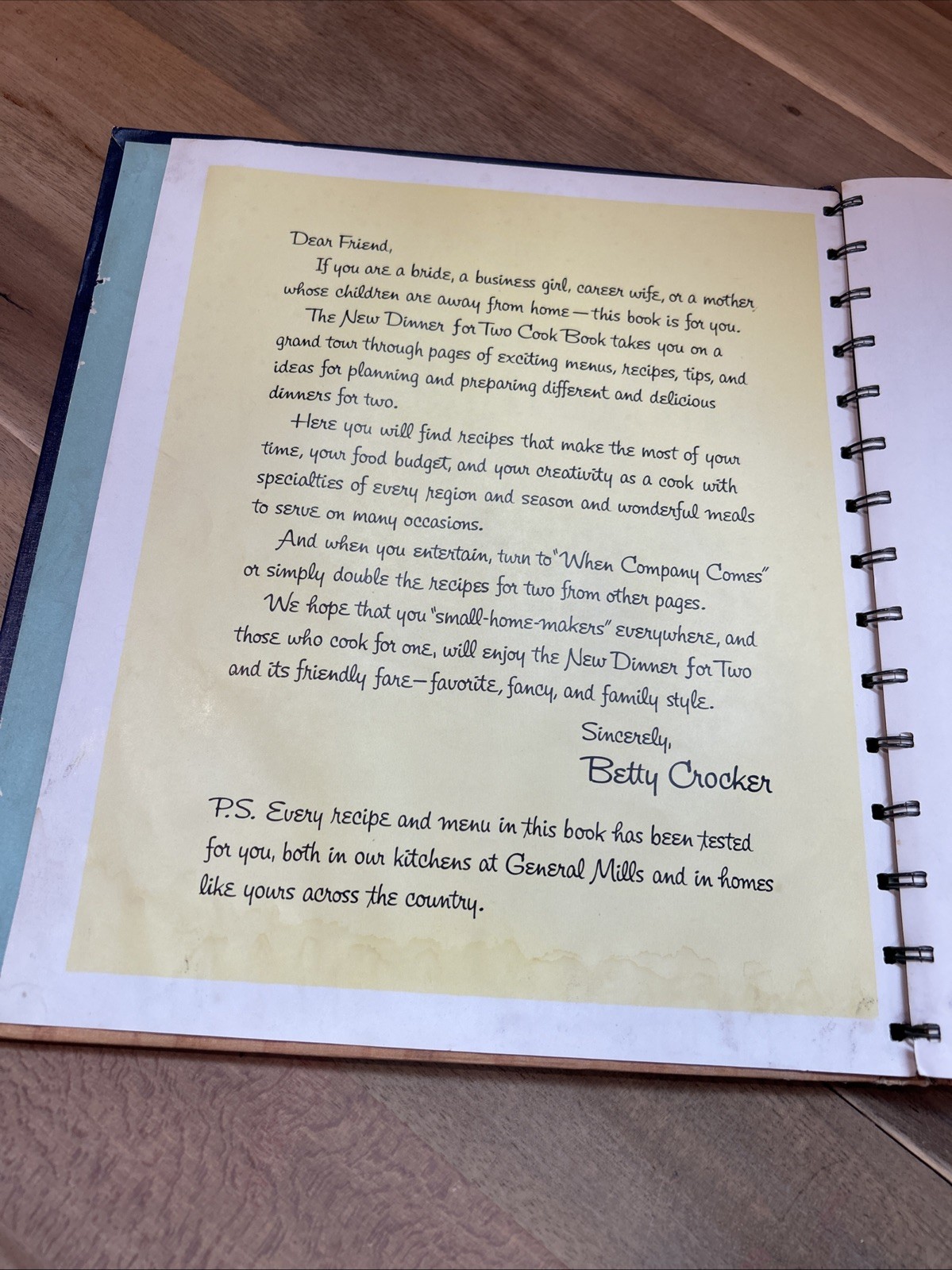Vintage BETTY CROCKER’S “Dinner For Two” Cook Book Fun For Display! And To Use!