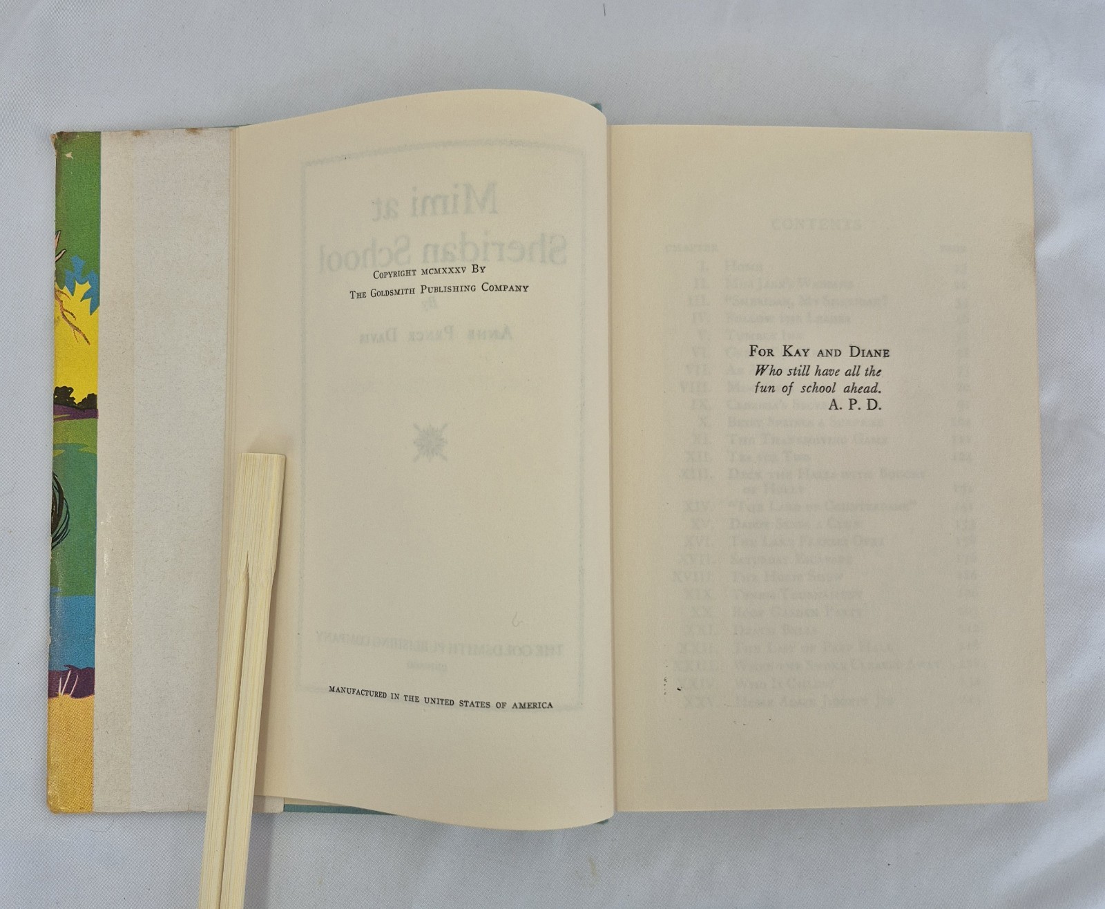 Mimi At Sheridan School by Anne Pence Davis 1935 HC DJ Young Adult