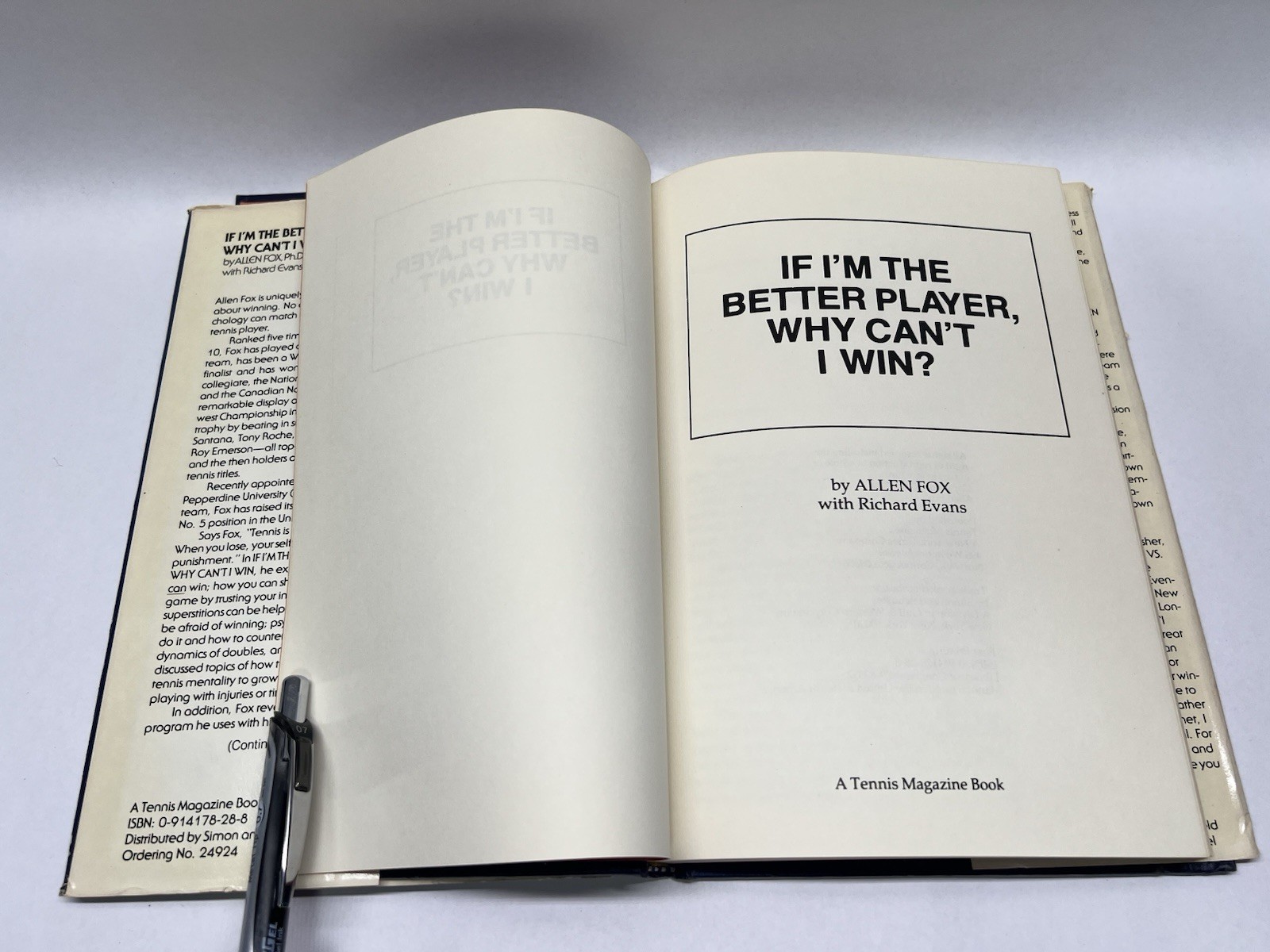 If I’m the better player, Why can’t I – Hardcover, by Allen Fox – Acceptable