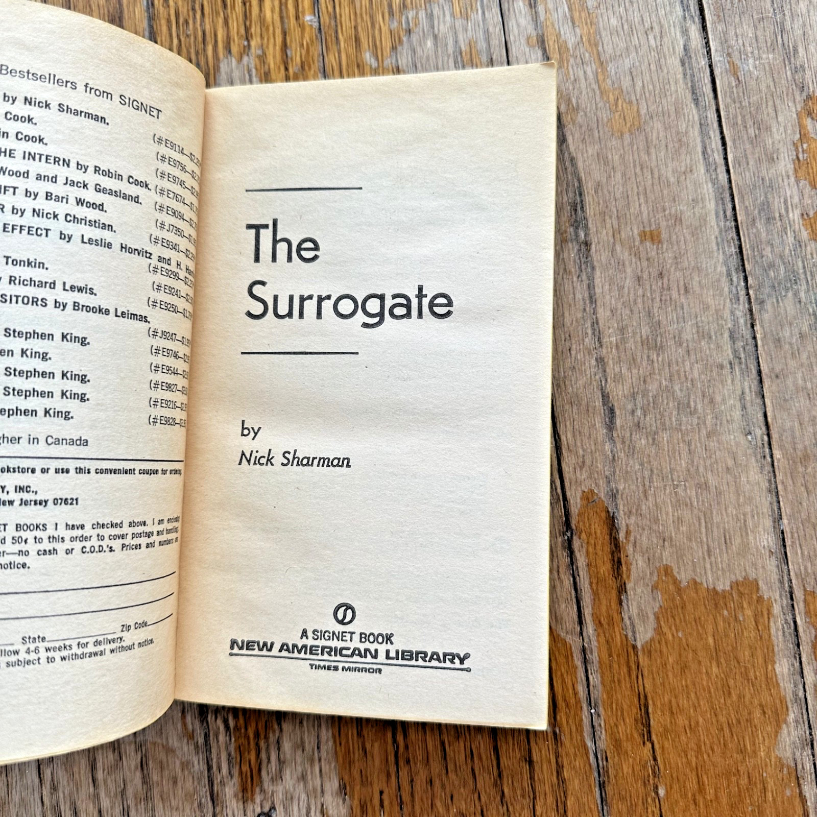 Nick Sharman THE SURROGATE Horror Ghosts Spirits 1st Printing SIGNET PB 1980