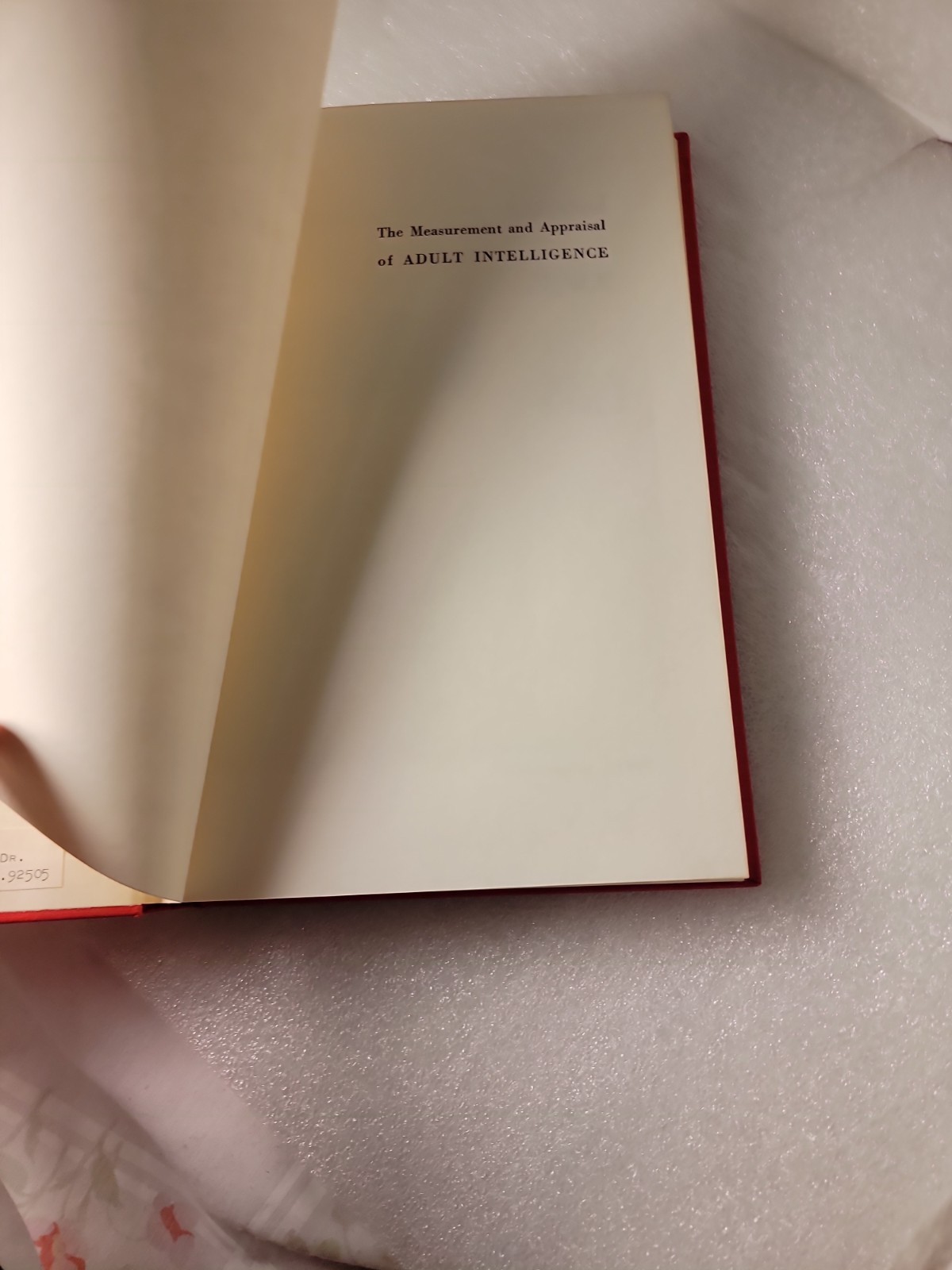 The Measurement and Appraisal of Adult Intelligence by David Wechsler hb 1958