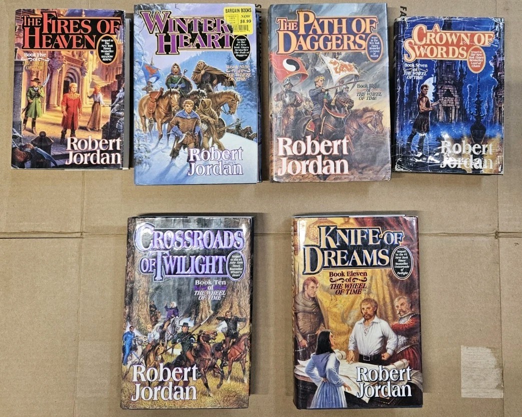 Lot of 6 Wheel of Time HC Books Robert Jordan