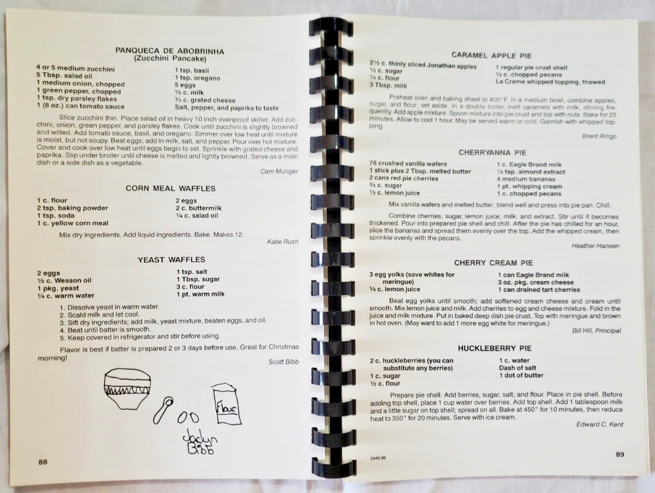 Puckett Panthers 1989-1990 Cookbook Elementary School Recipes Amarillo Tx