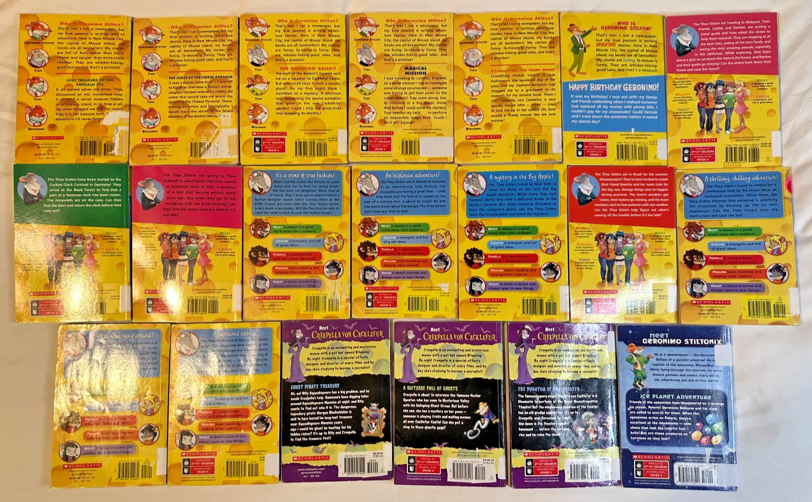 Geronimo/Thea Stilton Creepella Spacemice Series Book Lot Set of 20 Paperback