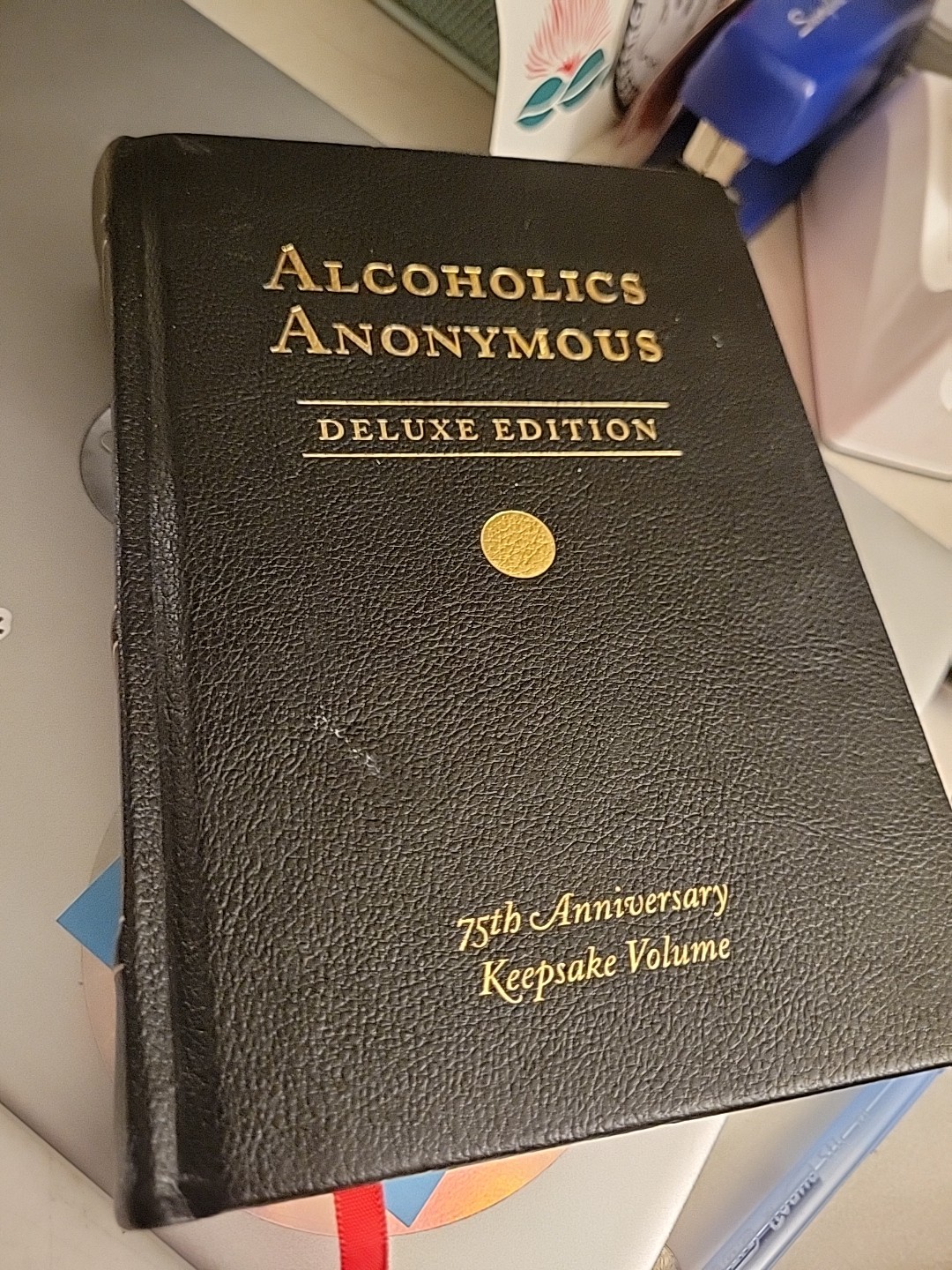 ALCOHOLICS ANONYMOUS 75th Anniversary Deluxe Vegan Leather Bound Bill Wilson