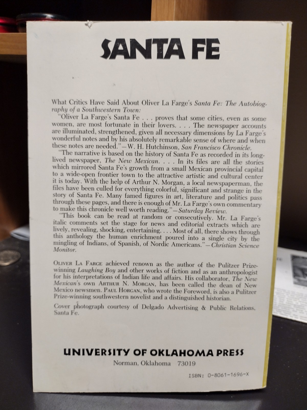 Santa Fe Autobiography of a Southwestern Town Oliver La Farge U. of Oklahoma Pre
