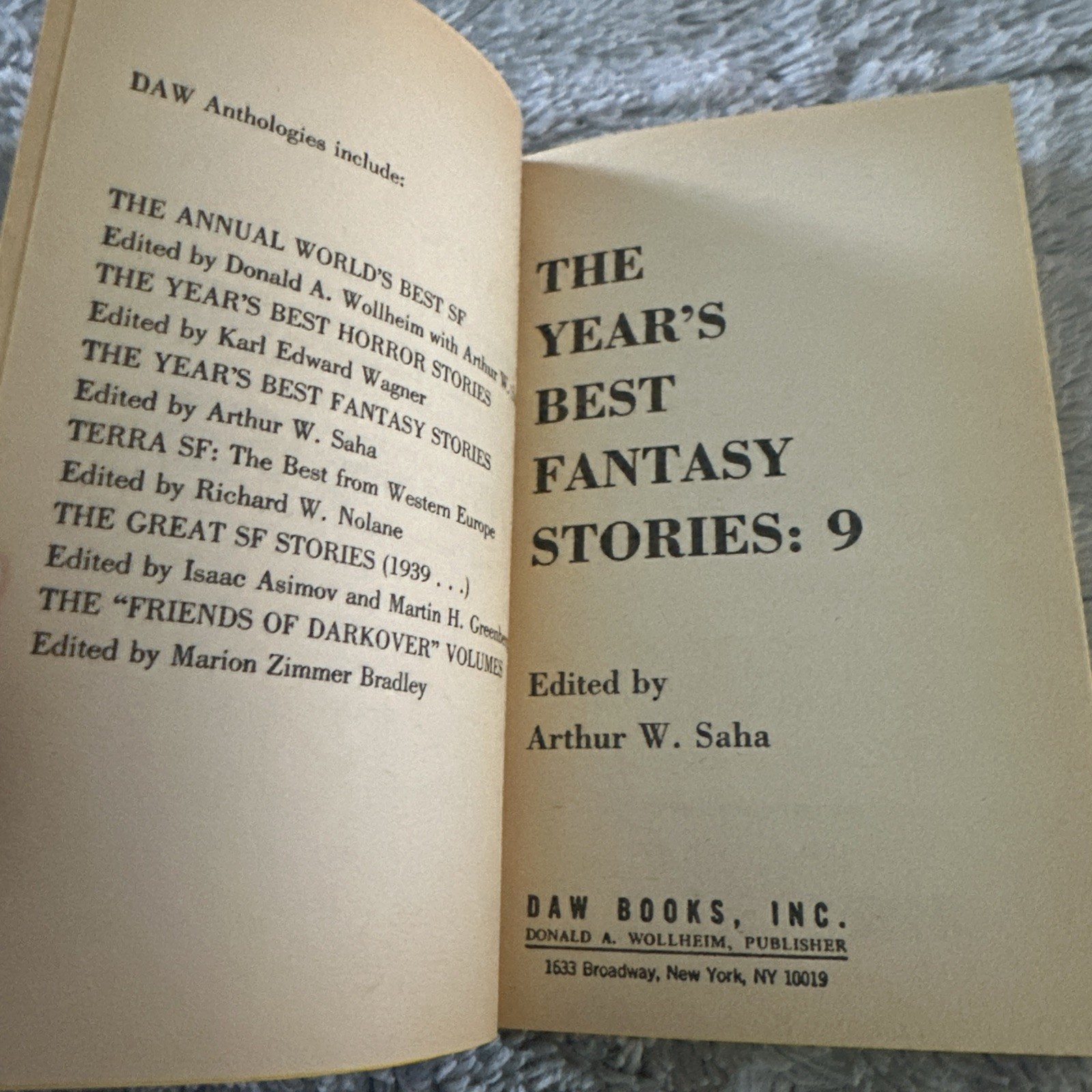 Heroic Fantasy 1979 DAW No 334 & The Years Best Fantasy Paperbacks 1st Print
