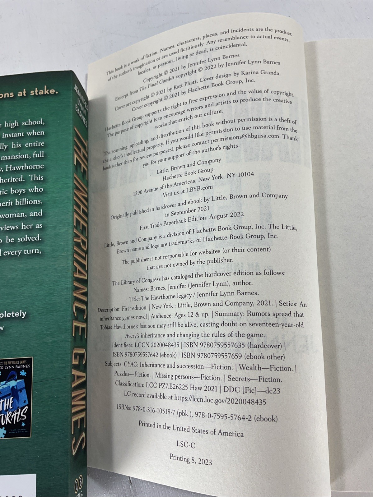 Inheritance Games Fantasy Collection Lot of 4 PB by Jennifer Lynn Barnes Box Set