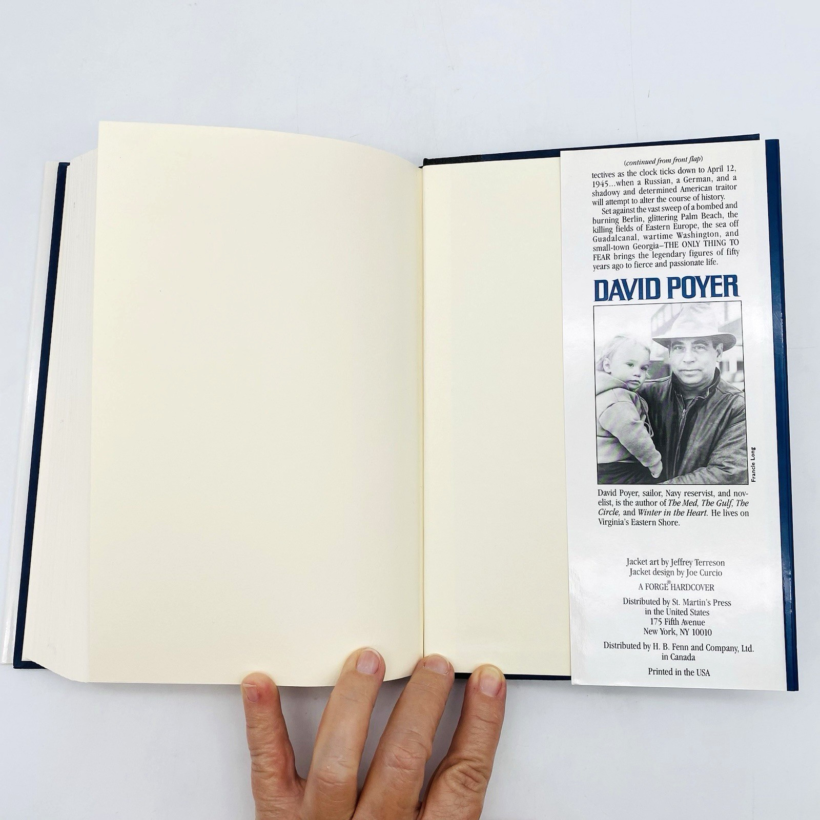 SIGNED The Only Thing To Fear David Poyer 1st/1st 1995 Hardcover Dust Jacket