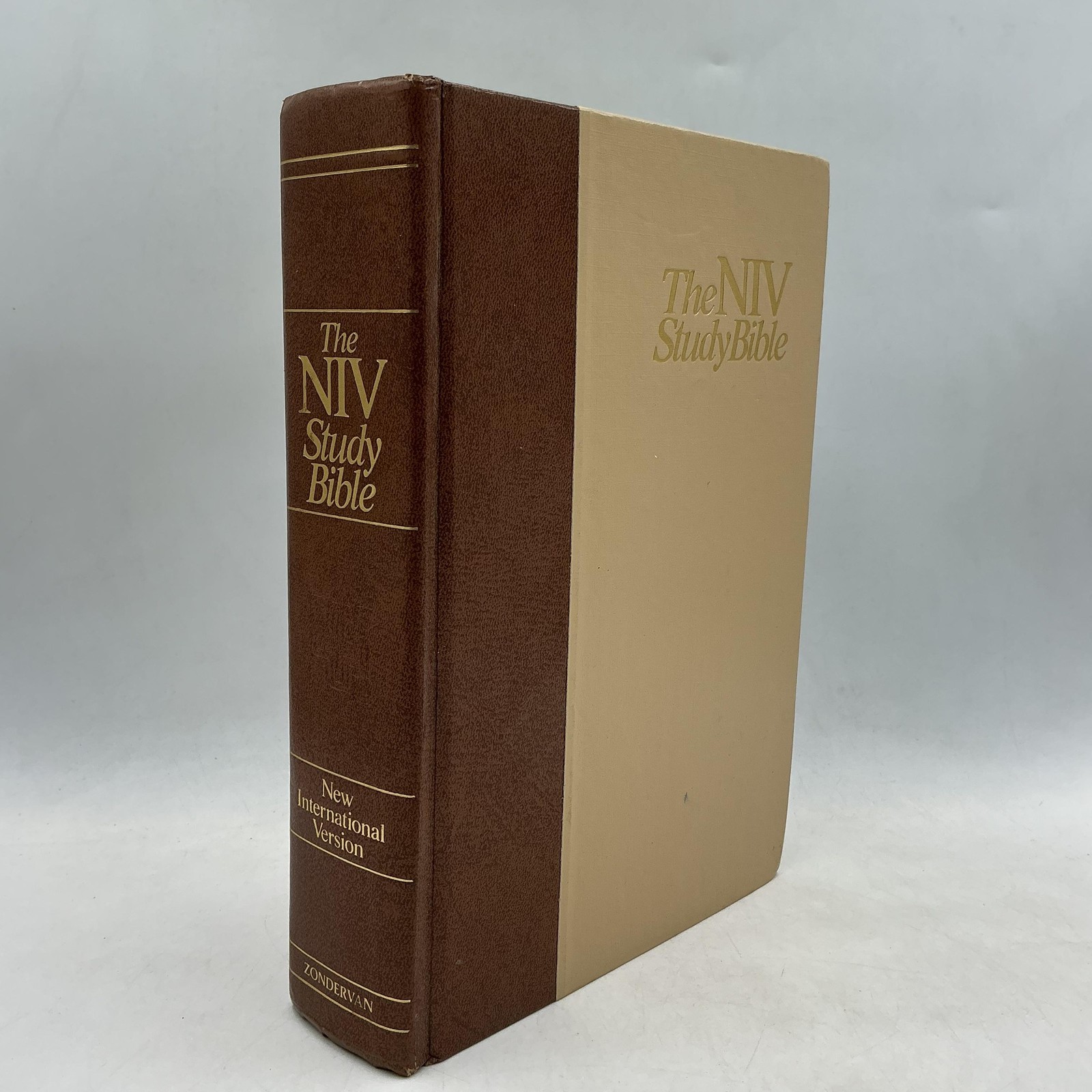 Vintage The NIV Study Bible Kenneth Barker Holman Faux Leather Brown 1985