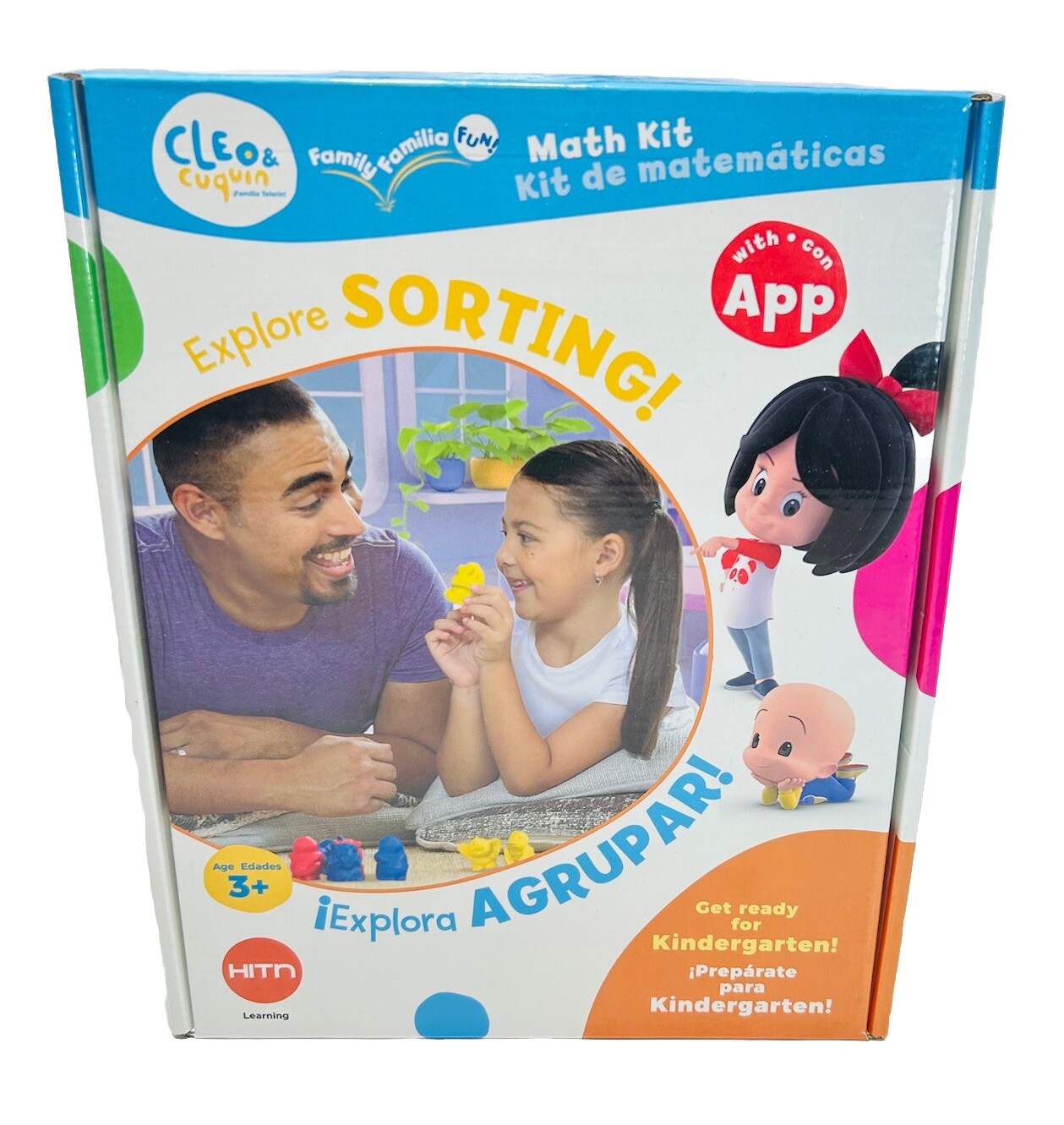 Cleo & Cuquin Family Fun 3D Shapes Math Kit And App Hitn Hispanic Sorting Pre-K