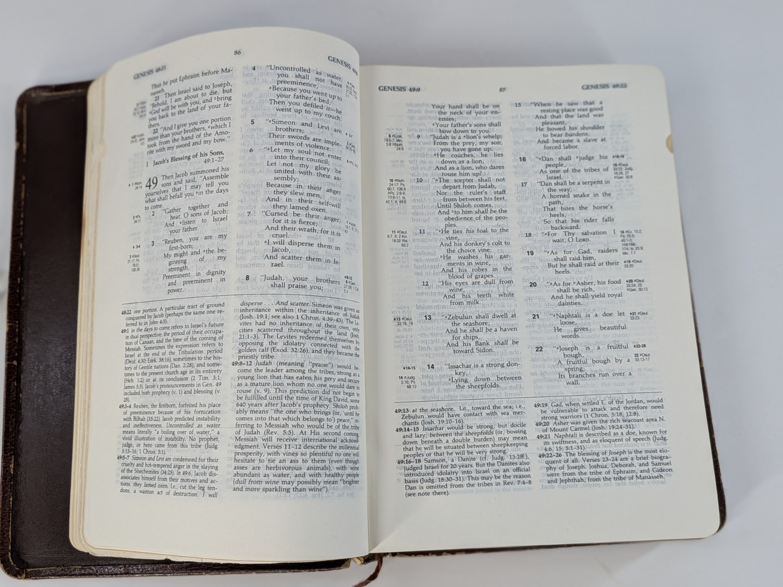 BISON GRAIN!✝️Vntg Ryrie Study Bible NASB 1978 Red Letter Moody Press Tab Index