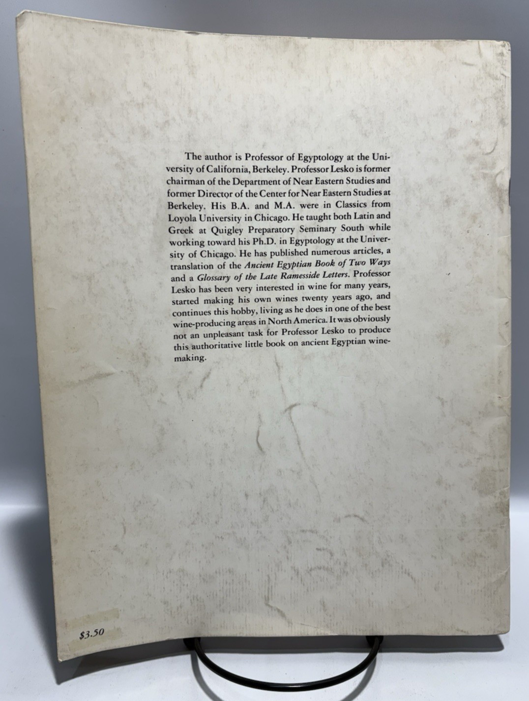 King Tut’s Wine Cellar by Leonard H. Lesko, 1977 B.C. Scribe Publications