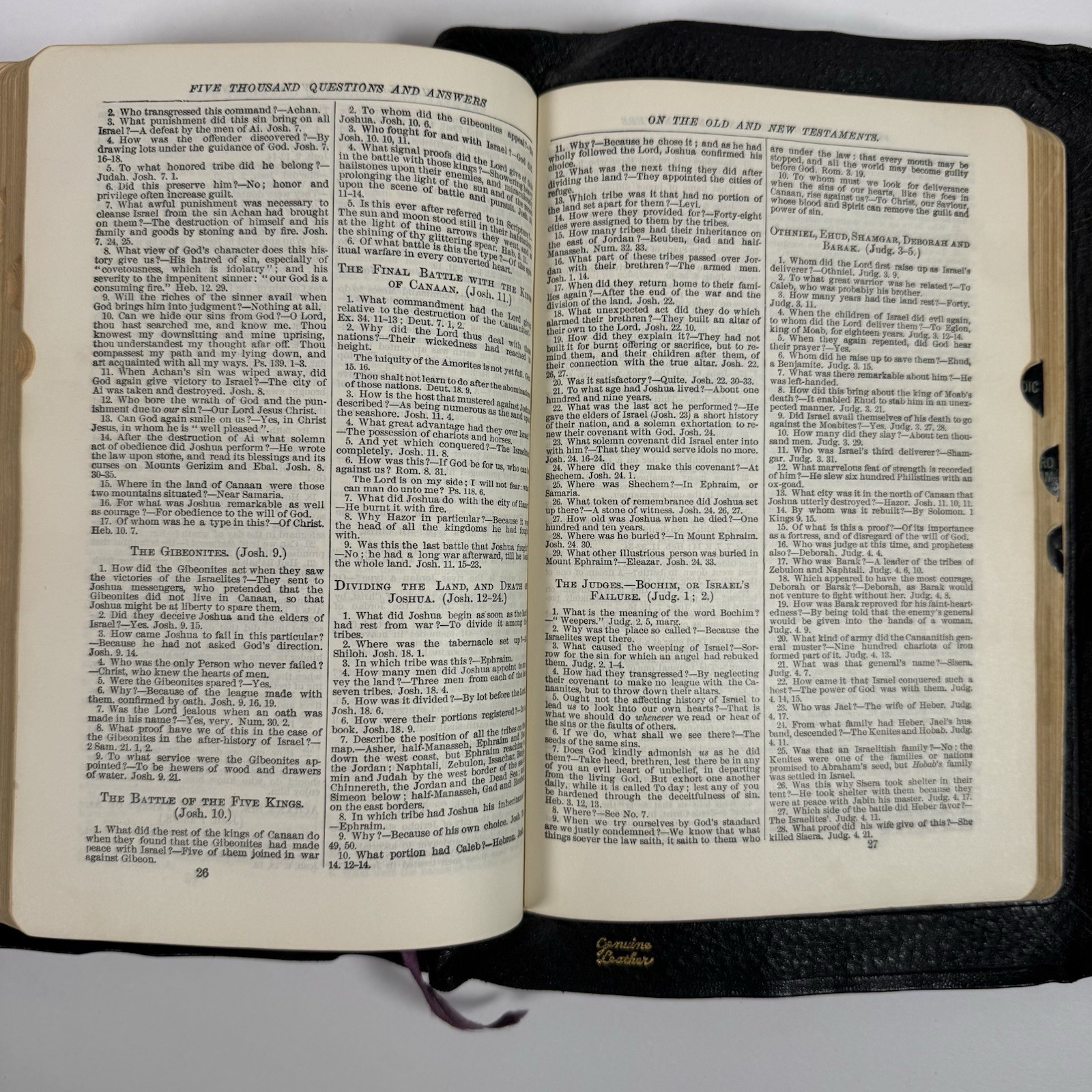 Holy Bible National Bible Press Pronouncing Red Letter KJV 1940’s Thumb Tabs