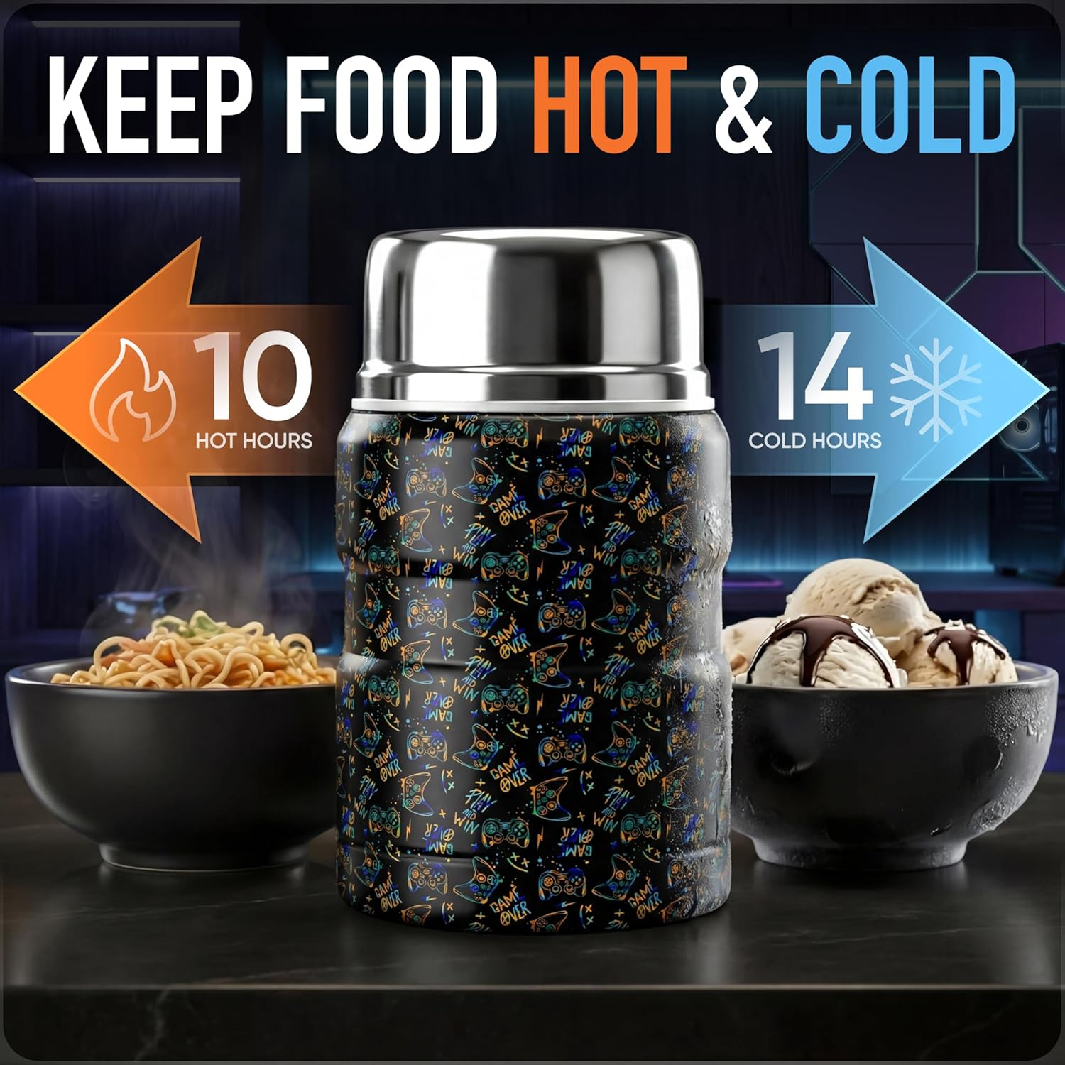 17 OZ Soup Thermo for Hot & Cold Food for Kids, Vacuum Insulated Steel Lunch