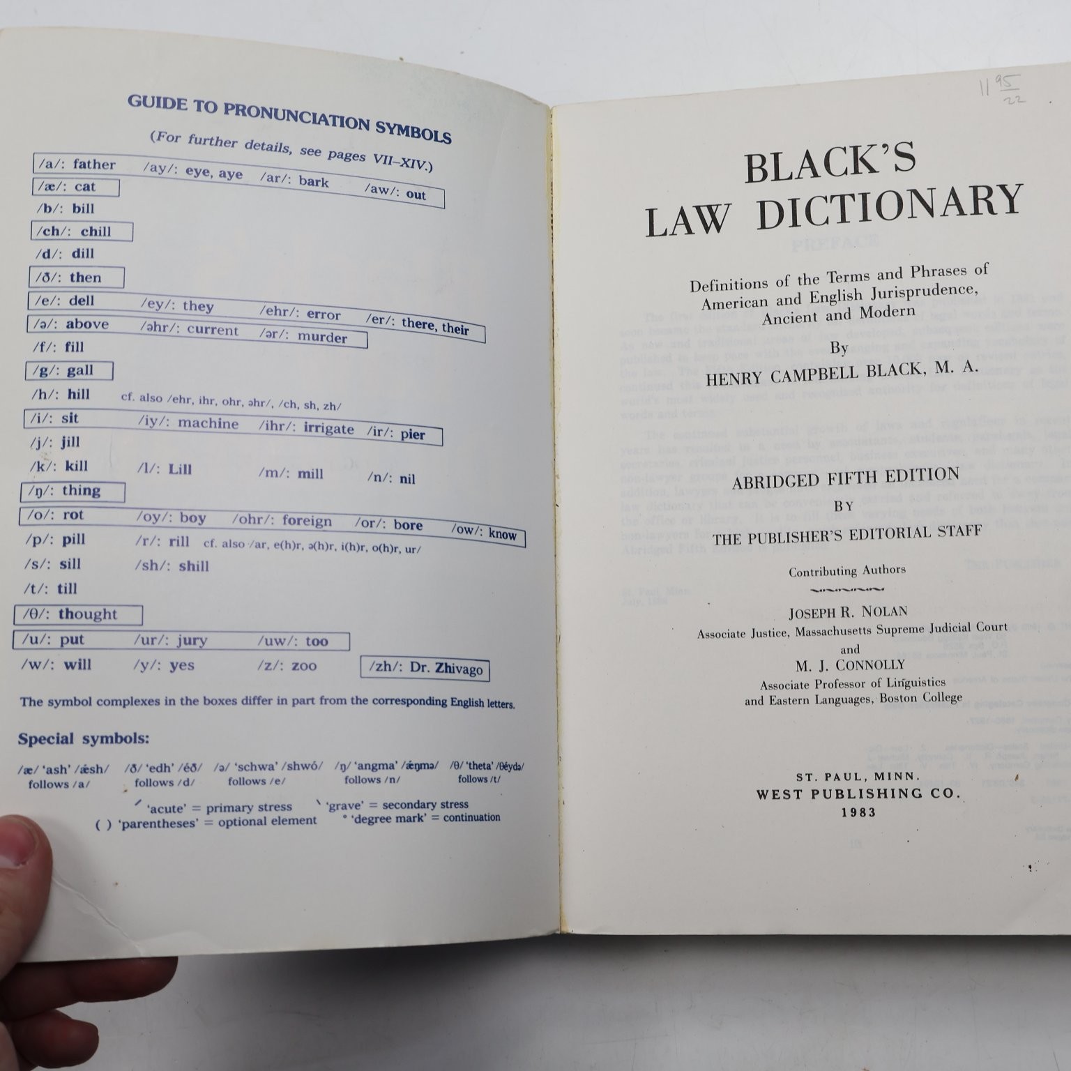 Black’s Law Dictionary Henry Campbell Black 1983 Abridged Fifth Ed Legal