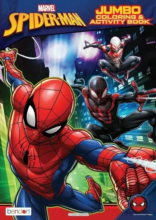 Spider-Man 80 Page Jumbo Coloring and Activity Book – With Free 16 Color Crayons