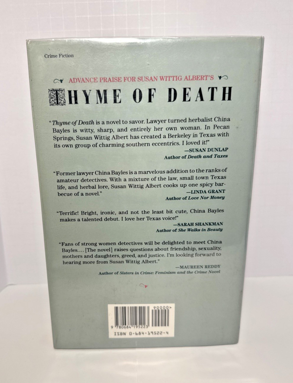 SIGNED 1st Edition HCDJ | Thyme of Death by Susan Wittig Albert