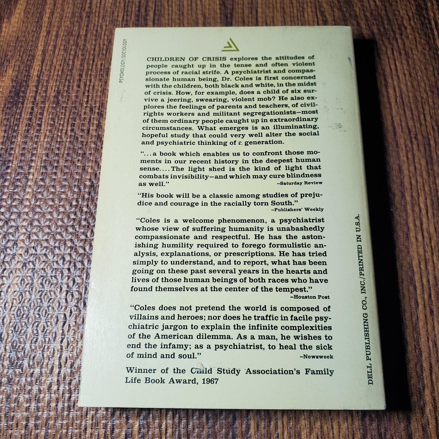 Children of Crisis Robert Coles 1967 Illustrated Study of Courage Delta