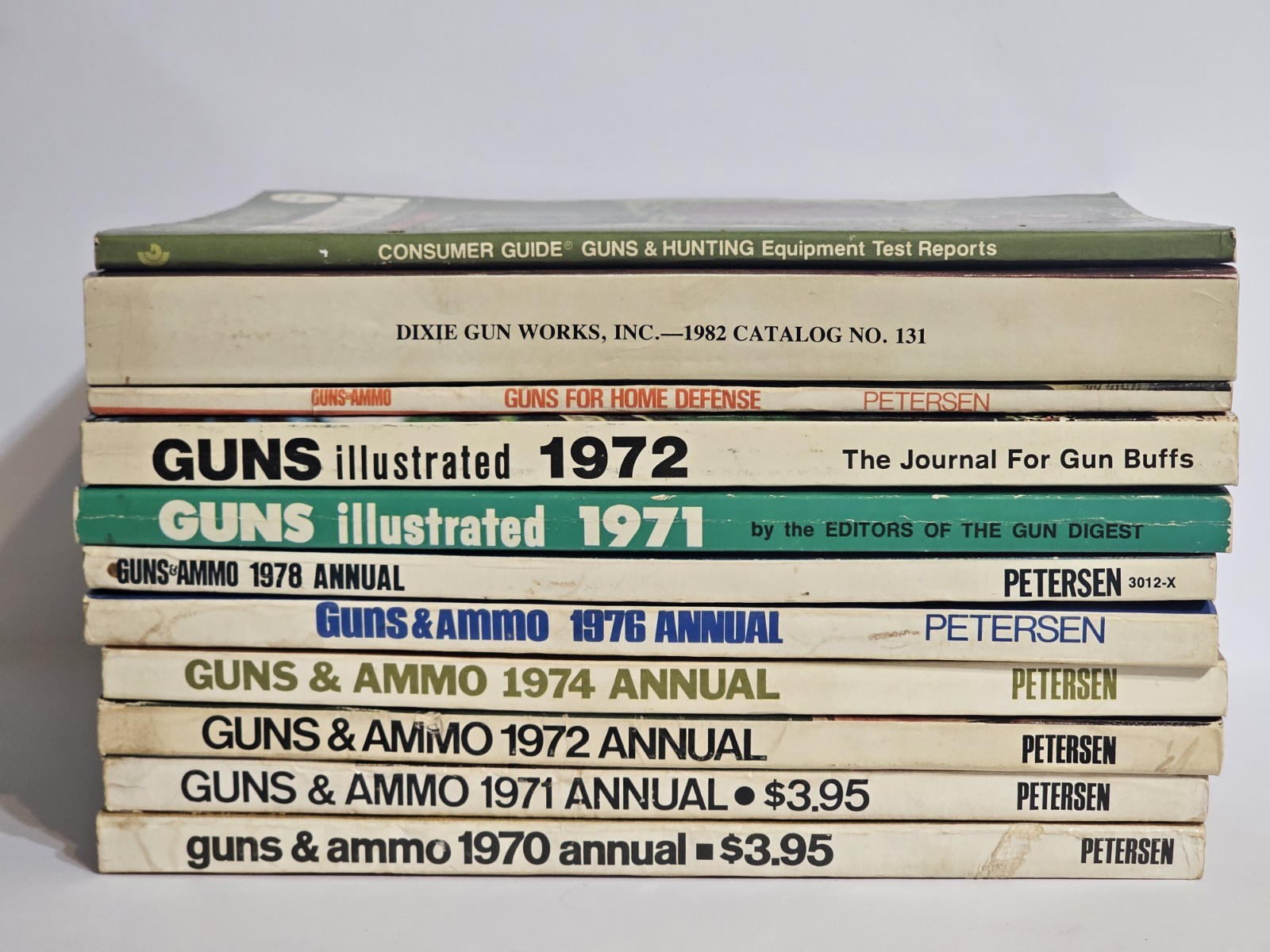 Vintage Lot of 11 Guns & Ammo Annuals, Guns Illustrated Journals and More.