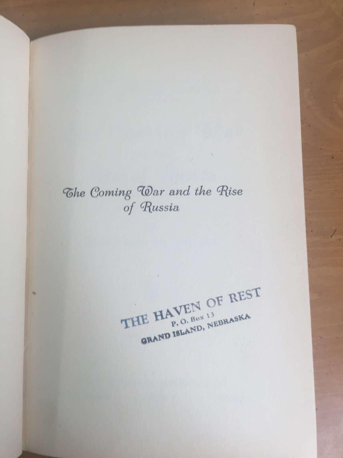 1945 Christian Book – The Coming War and the Rise of Russia by Rimmer Hardcover
