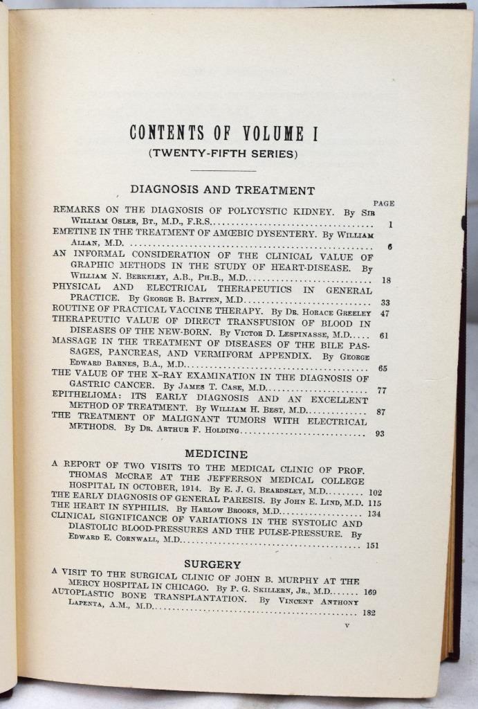 1915 International Clinics Quarterly Clinical Lectures & Articles Volumes 1-4