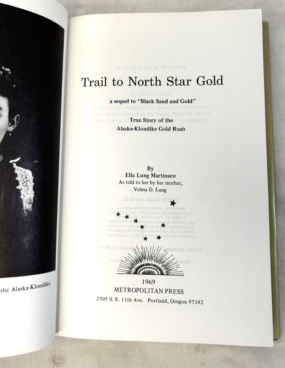 Trail to North Star Gold- Ella Lung Martinsen 1969 HCDJ 1st Edition Alaska Rush