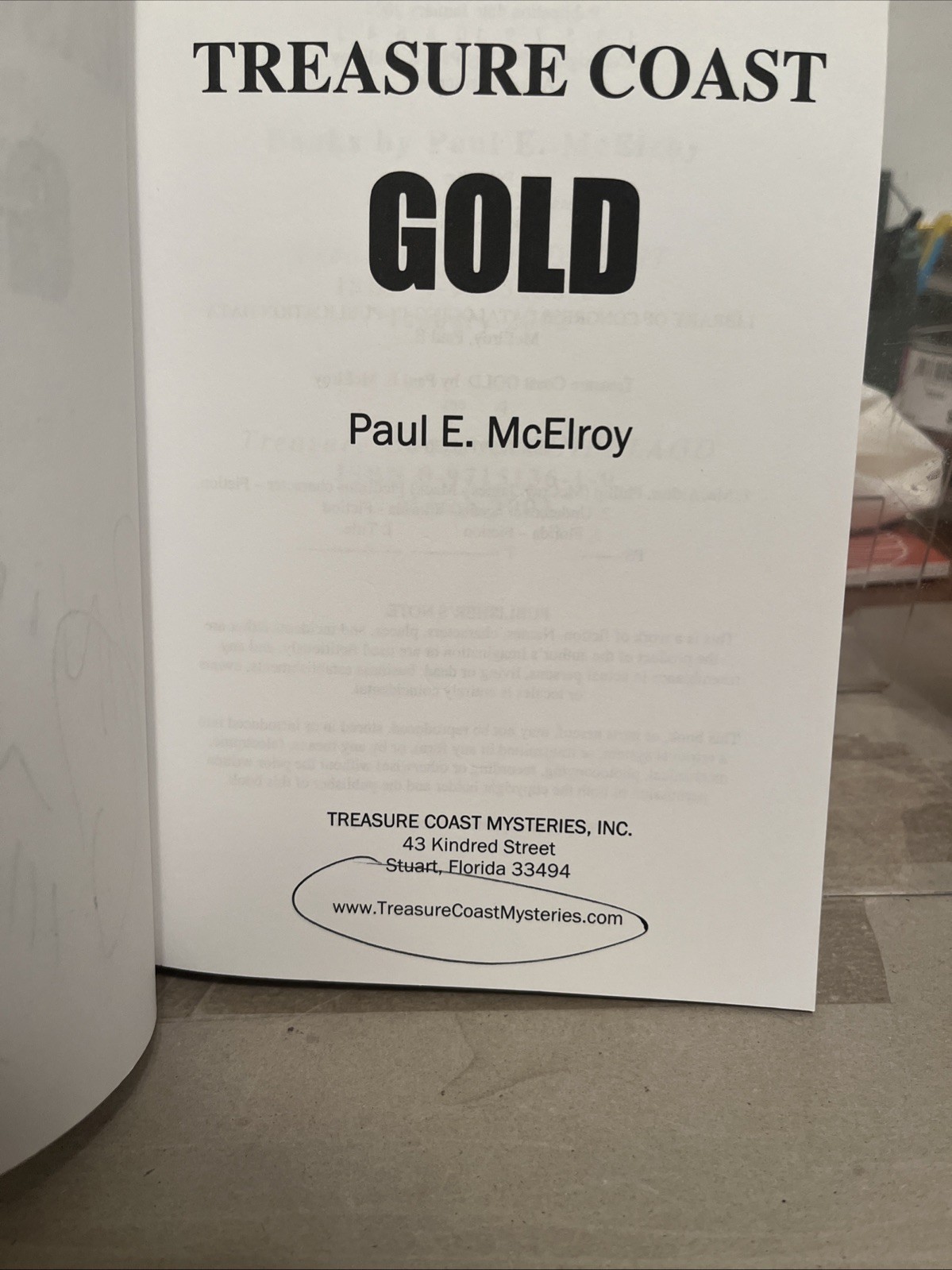 Signed Treasure Coast Gold By Paul McElroy First Edition 1st Printing TPB