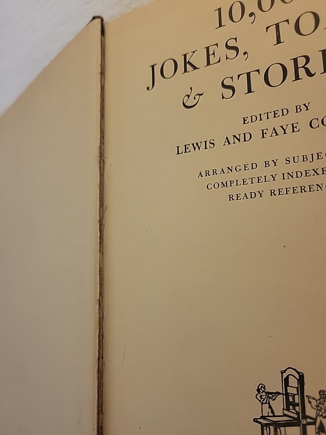 10000 Jokes Toasts and Stories Lewis & Faye Copeland 1940 hardcover