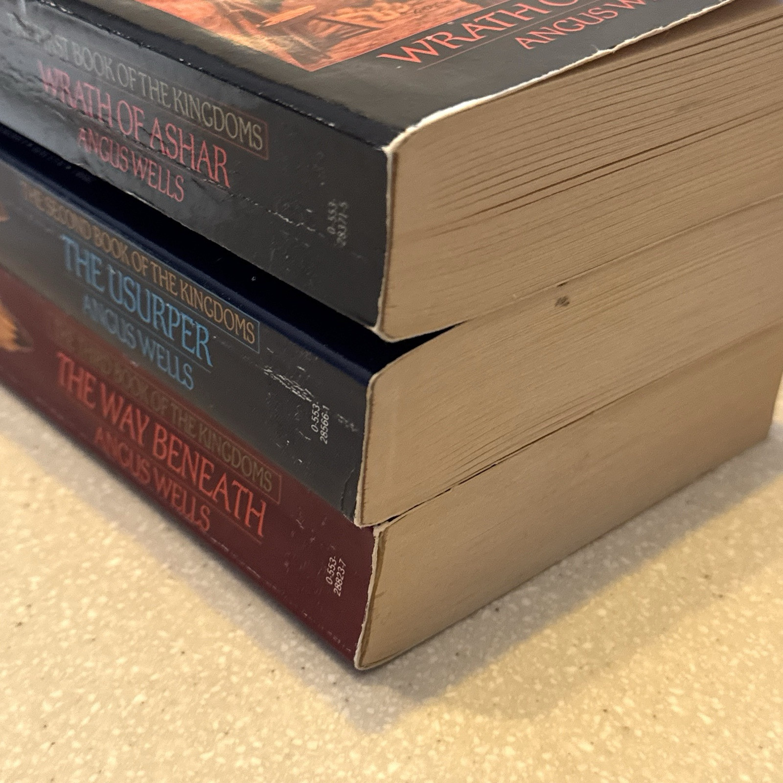 3V Set Angus Wells THE KINGDOMS Wrath of Ashar, Usurper, Way Beneath 1ST Edition