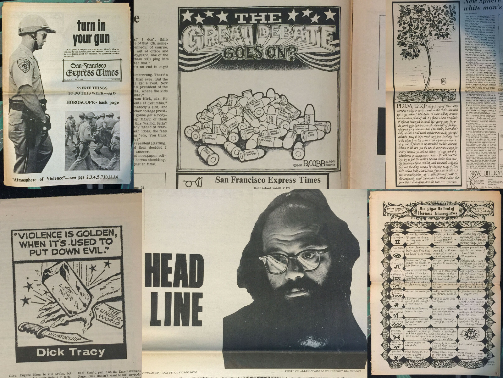 SAN FRANCISCO Express Times June 12 1968 V1N21 Eldridge Cleaver ALLEN GINSBERG!!