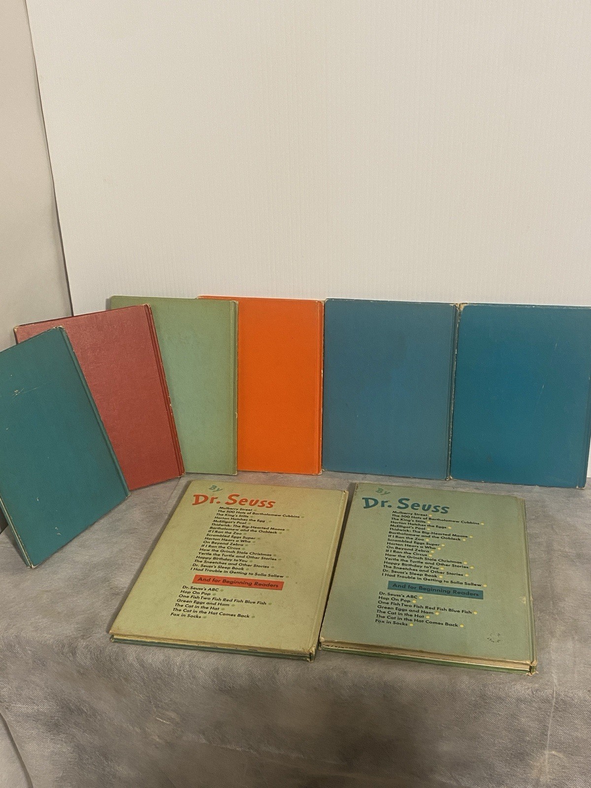 Lot of 8 Vintage Dr Seuss Books 50s-60s Varied Titles Two Large Versions READ