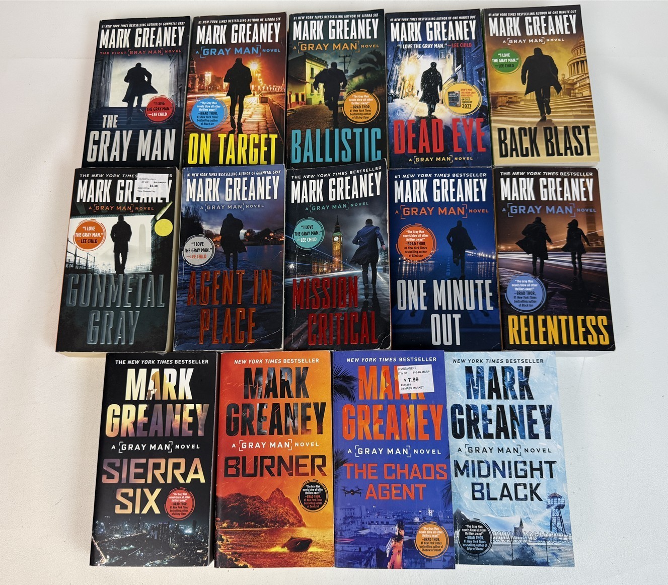 Mark Greaney Lot 1st 14 Gray Man Paperbacks Gray Man to Midnight Black
