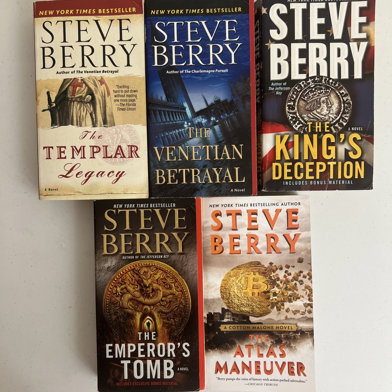 Steve Berry Cotton Malone Series 5 Book Lot Templar Legacy Deception Thriller