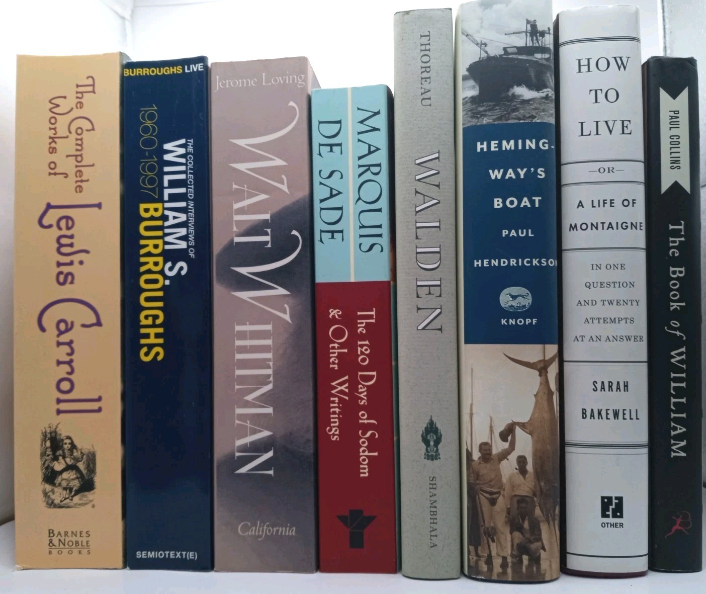 8 Book Literary Lot Lewis Carroll Walt Whitman Thoreau Montaigne Shakespeare