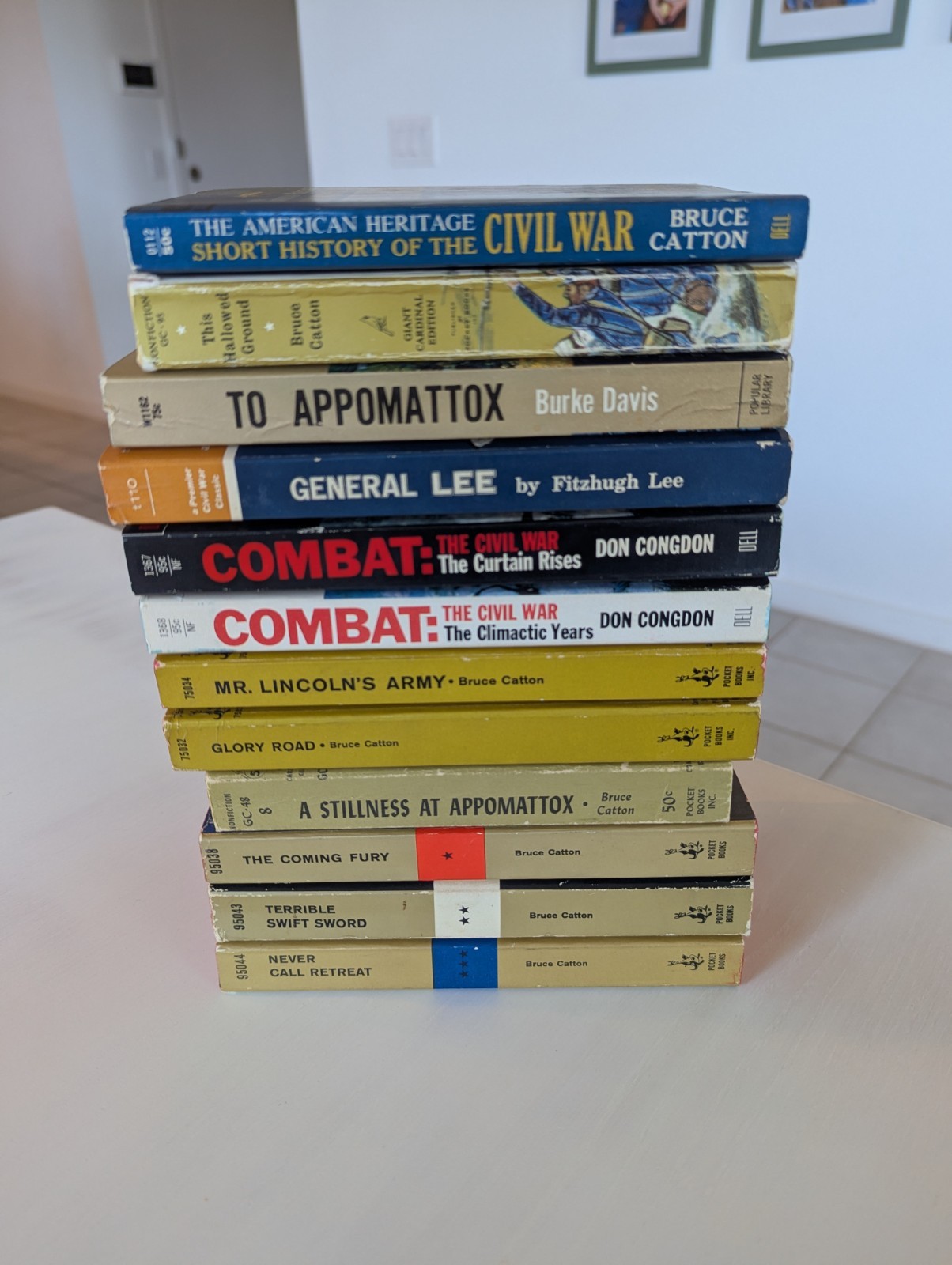 Lot of 12 Vintage Civil War History Paperback Books Bruce Catton Lee Combat Set