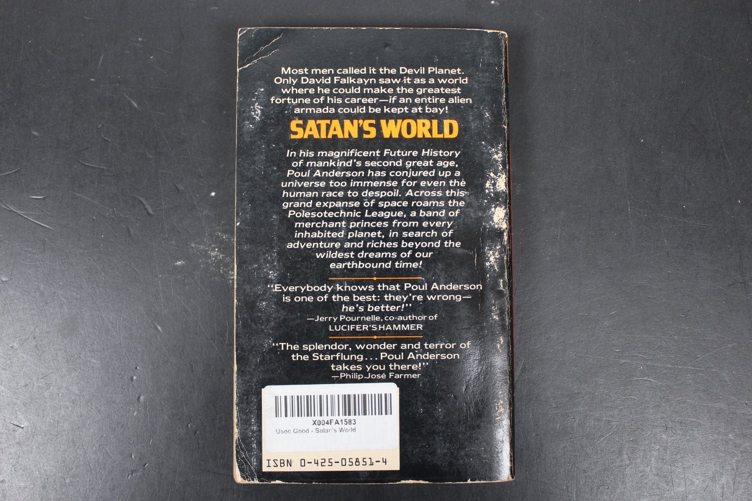 Satan’s World Poul Anderson 1983 Berkley Science Fiction Paperback PB SF