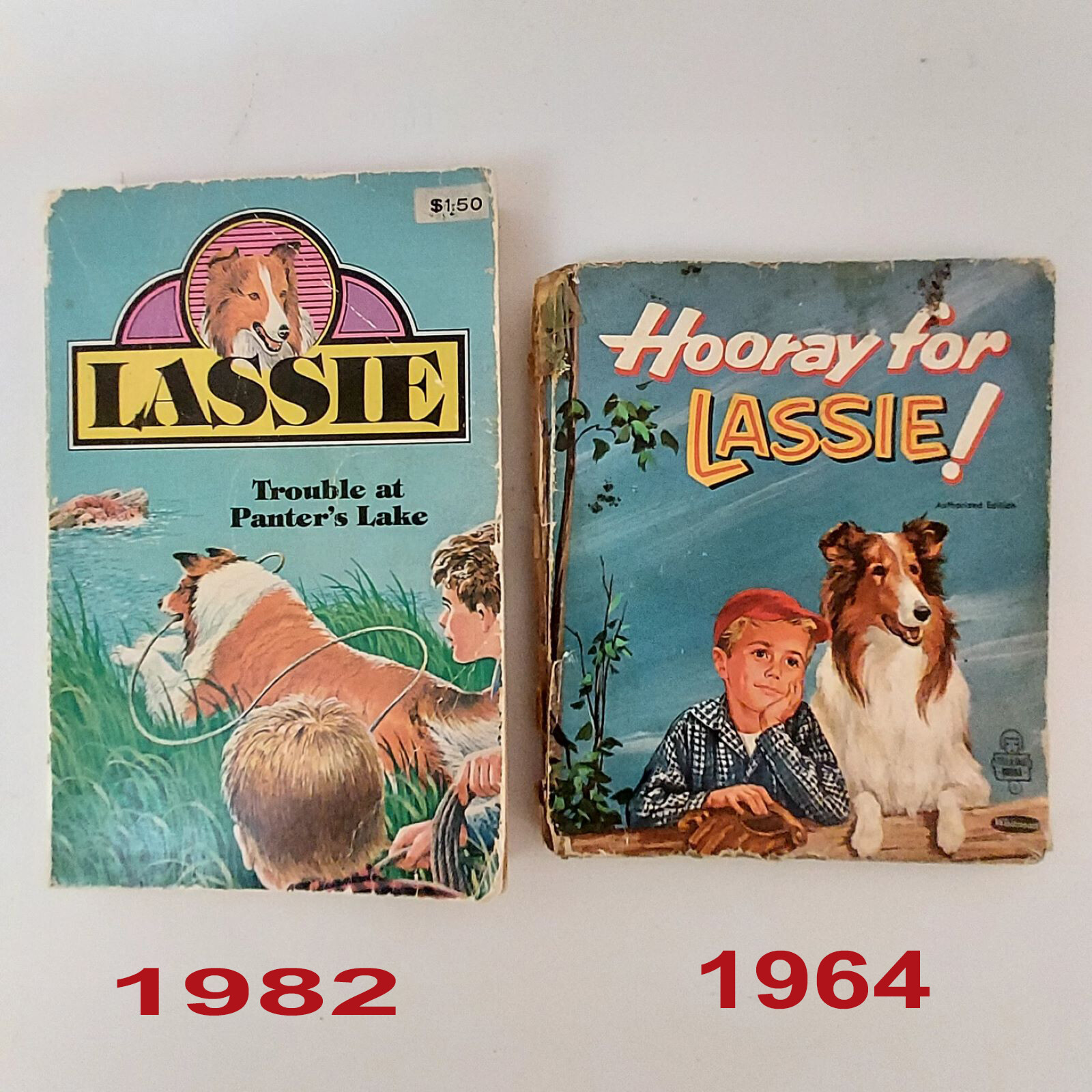 Vintage Lassie Trouble at Panter’s Lake 1982 Hooray for Lassie 1964 First Editio