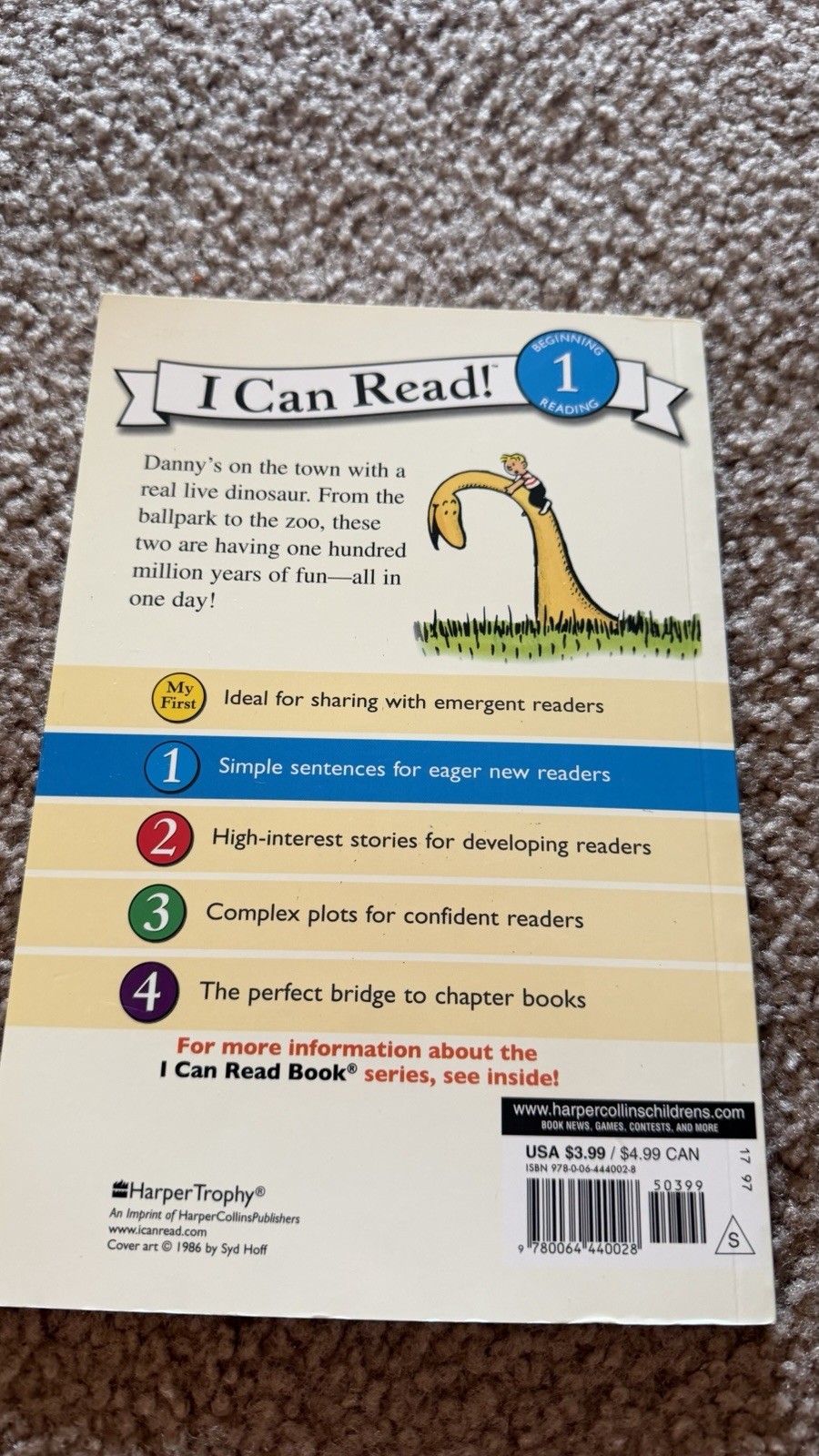 I Can Read Level 1 Ser.: Danny and the Dinosaur by Syd Hoff Book Softback